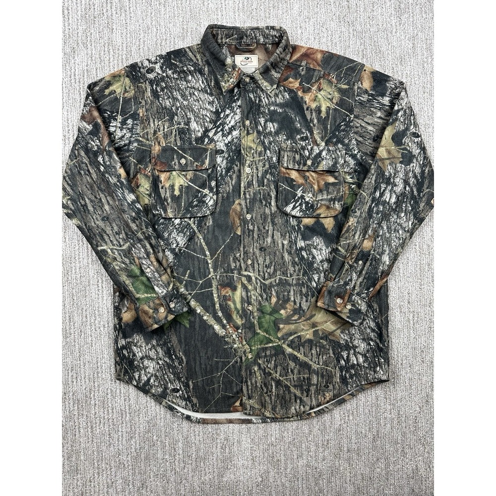 Mossy Oak Chamois Shirt Mens LT Break Up Camo Button Down Heavyweight Hunting